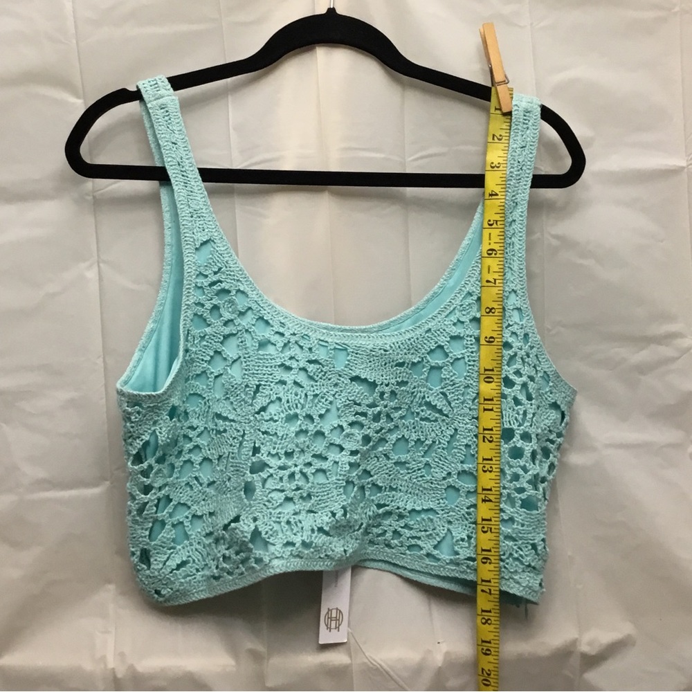 House of Harlow 1960 Aqua Crochet Maxi Dress - Picture 2 of 14